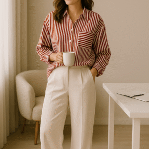 Chemise à rayures rouges - Style oversize casual