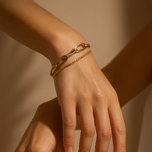 Bracelet chaîne double rang – Acier Inoxydable