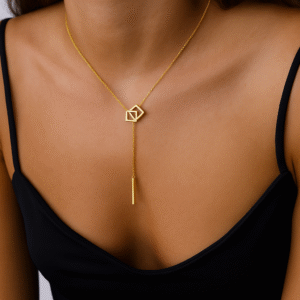 Collier Carré d'Or  – Acier Inoxydable
